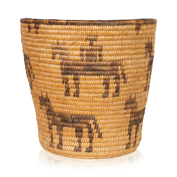 Pictorial Pima Basket, Native, Basketry, Vertical