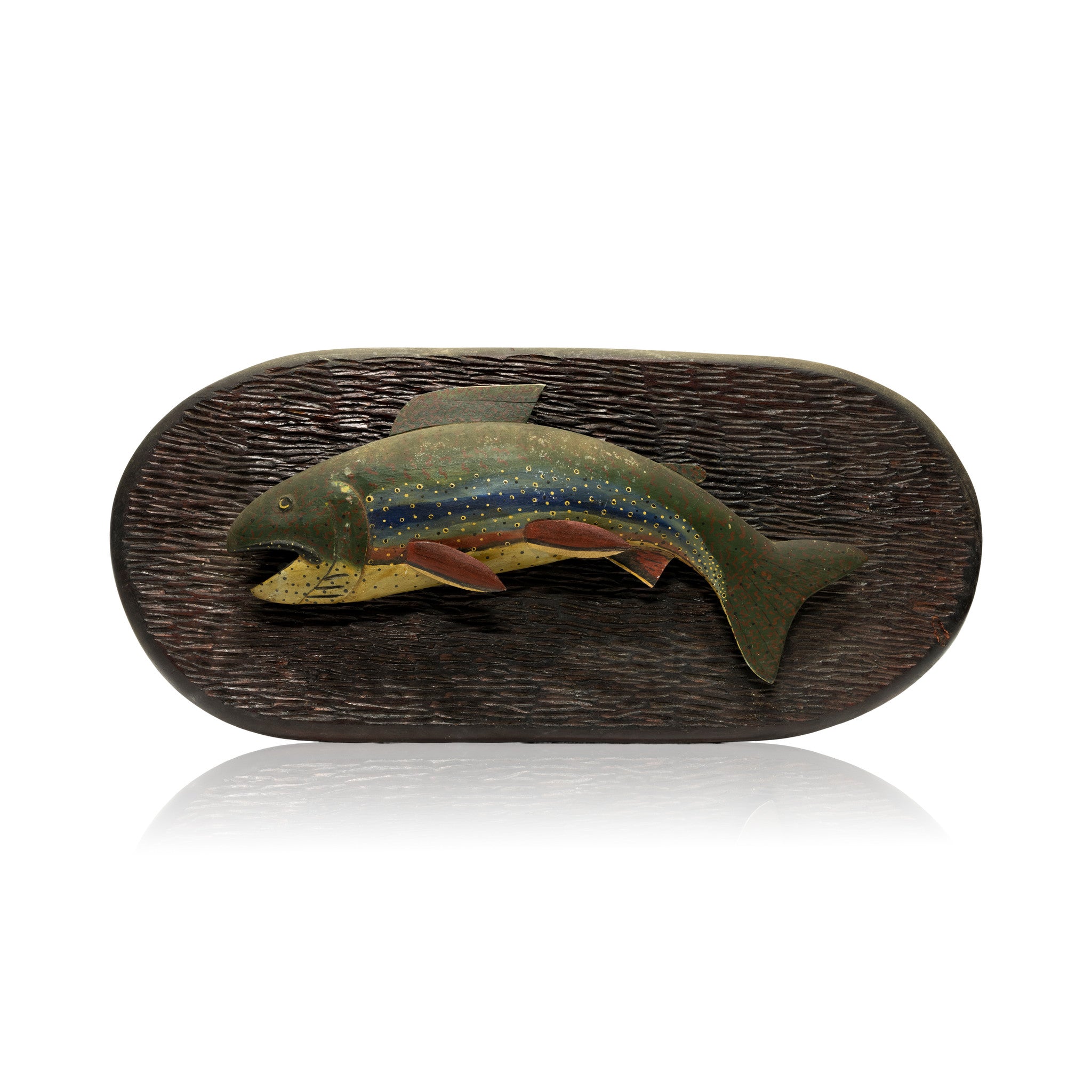 Folky Rainbow Trout Carving, Furnishings, Decor, Carving
