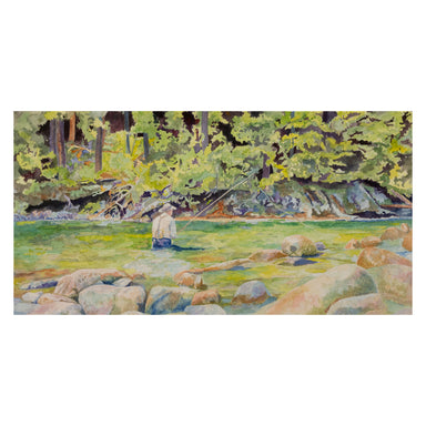 Fishing the Moyie by Grant Nixon, Fine Art, Painting, Sporting