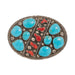 Navajo Turquoise and Coral Belt Buckle, Jewelry, Buckle, Native