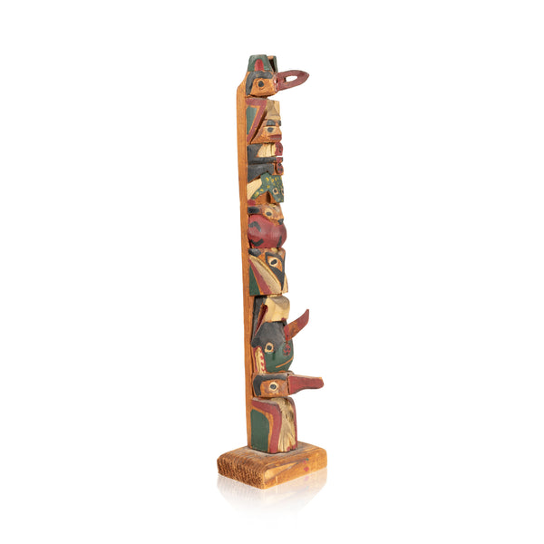 Coast Salish Model Totem, Native, Carving, Totem Pole