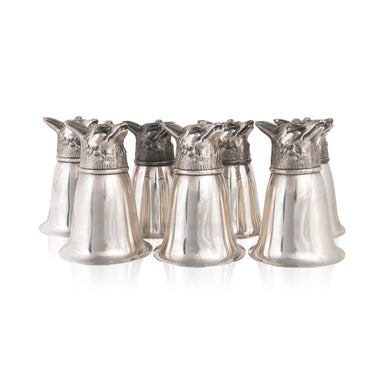 Set of 7 Silverplate Stirrup Cups, Furnishings, Barware, Liquor Related