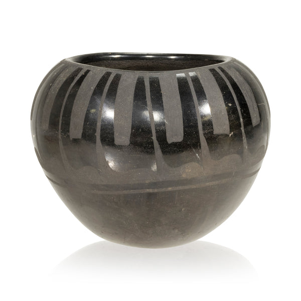 Santa Clara Black Ware Jar, Native, Pottery, Historic