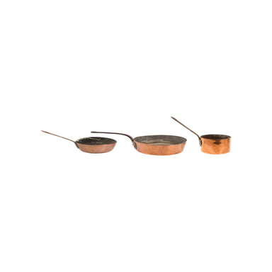 French Copper Handled Pans, Furnishings, Kitchen, Cookware