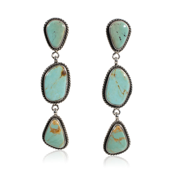 Kingman Turquoise Earrings, Jewelry, Earrings, Native