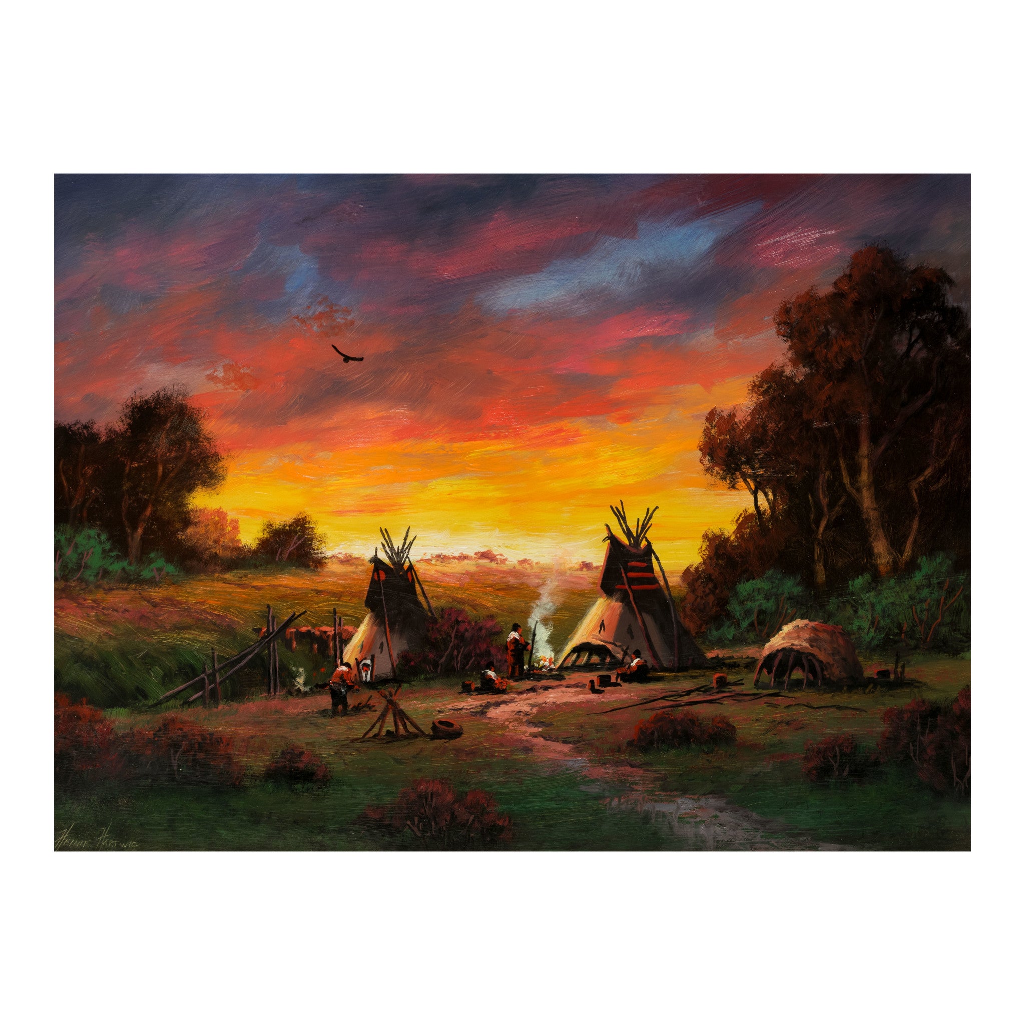 Camp Shores by Heinie Hartwig, Fine Art, Painting, Native American