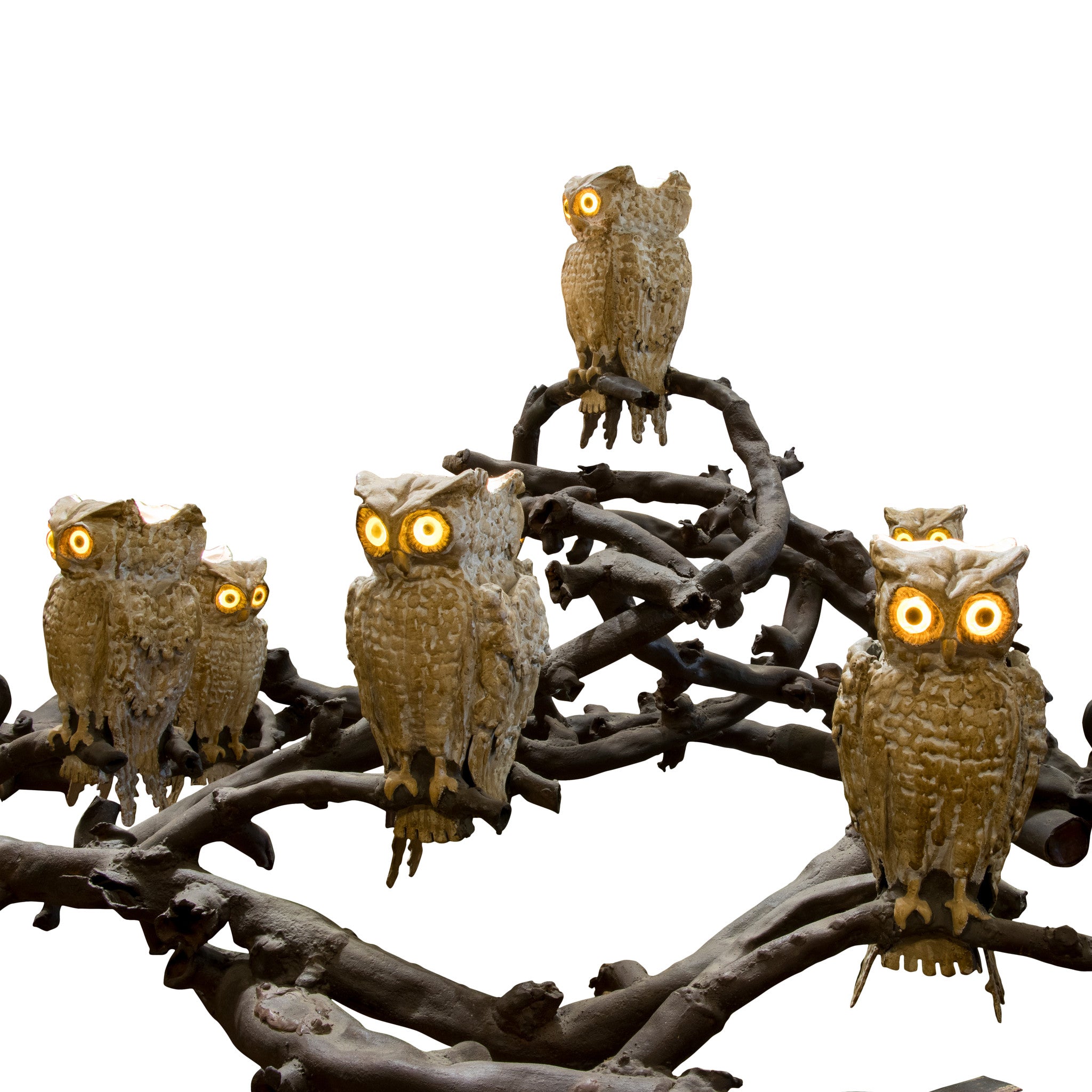 Historic Howard Hughes Arts and Craft Owl Chandelier