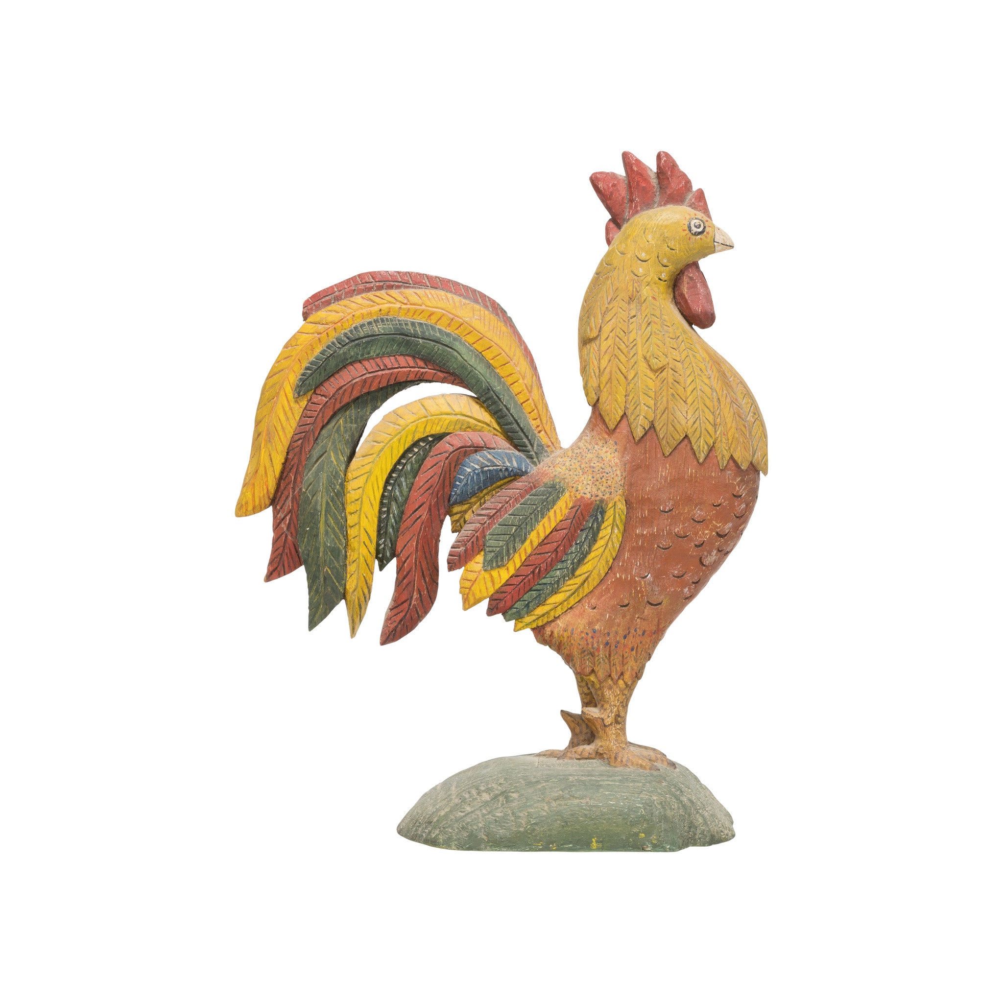 Carved and Painted Rooster