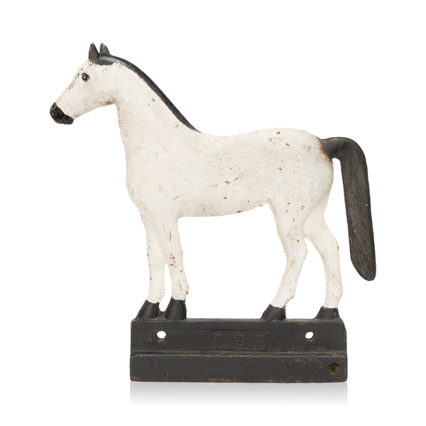 Painted Cast Iron Bob Tail Horse Weight, Furnishings, Decor, Windmill Weight