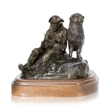 "Capt. Lewis and Our Dog Scannon" Bronze by Robert Scriver, Fine Art, Bronze, Limited