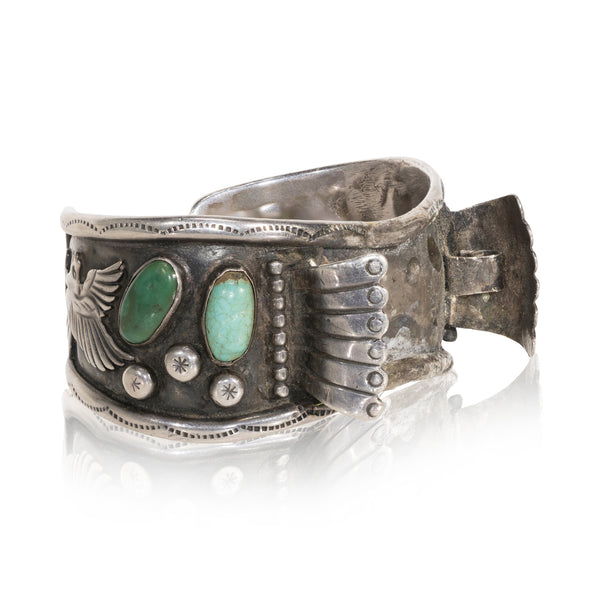 Navajo Turquoise and Sterling Watch Band, Jewelry, Watch, Native