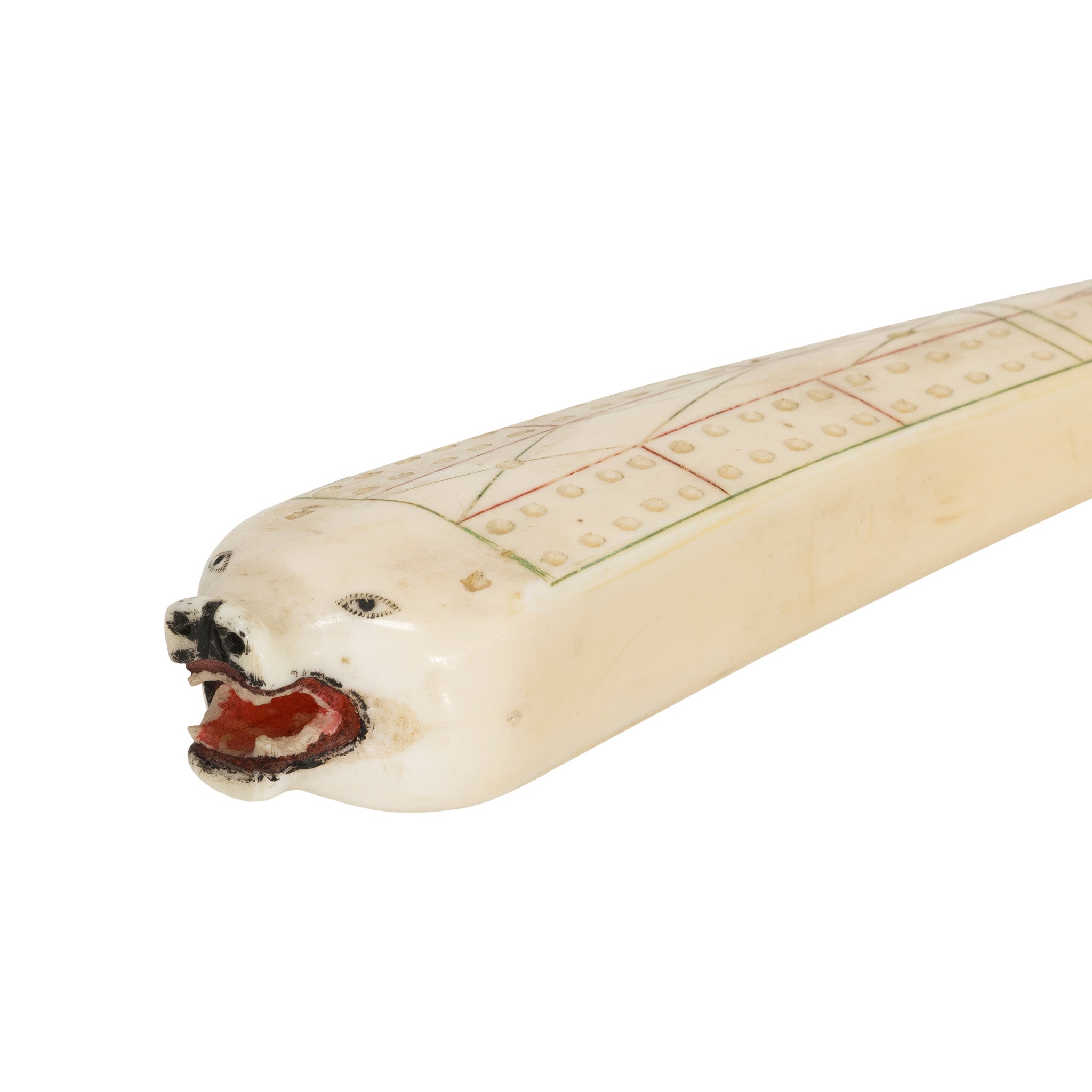 Inuit Carved Ivory Cribbage Board