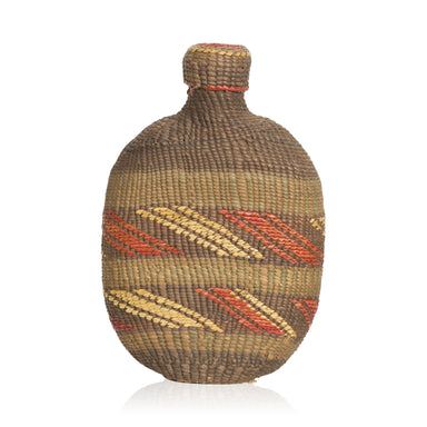 Tlingit Basketry Whiskey Bottle, Native, Basketry, Bottle Basket