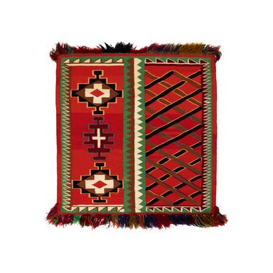 Navajo Germantown Saddle Blanket, Native, Weaving, Single Saddle Blanket