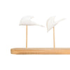 Inuit Walrus Ivory Snow Geese Scape