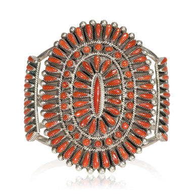 Zuni Petit Point Coral Bracelet, Jewelry, Bracelet, Native