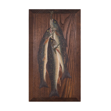Hanging Trout Oil Painting, Fine Art, Painting, Still Life