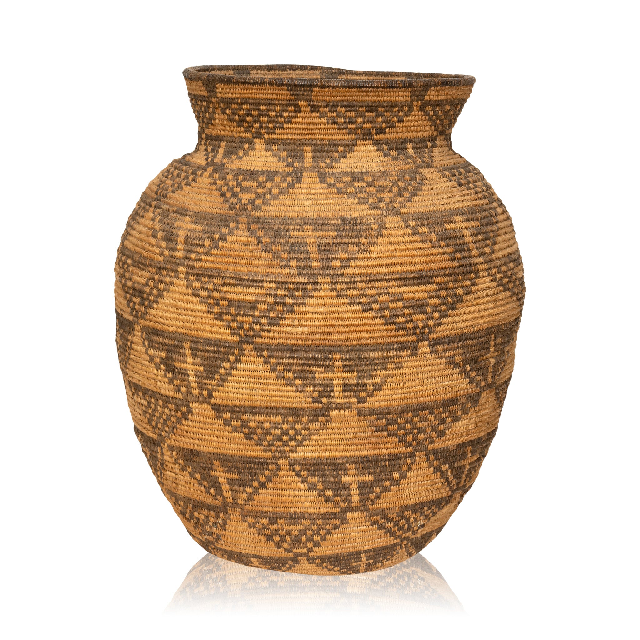 Apache Figurative Basket Olla, Native, Basketry, Vertical