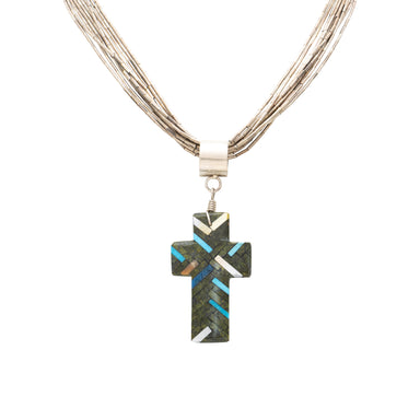 Santo Domingo Cross Pendant, Jewelry, Necklace, Native