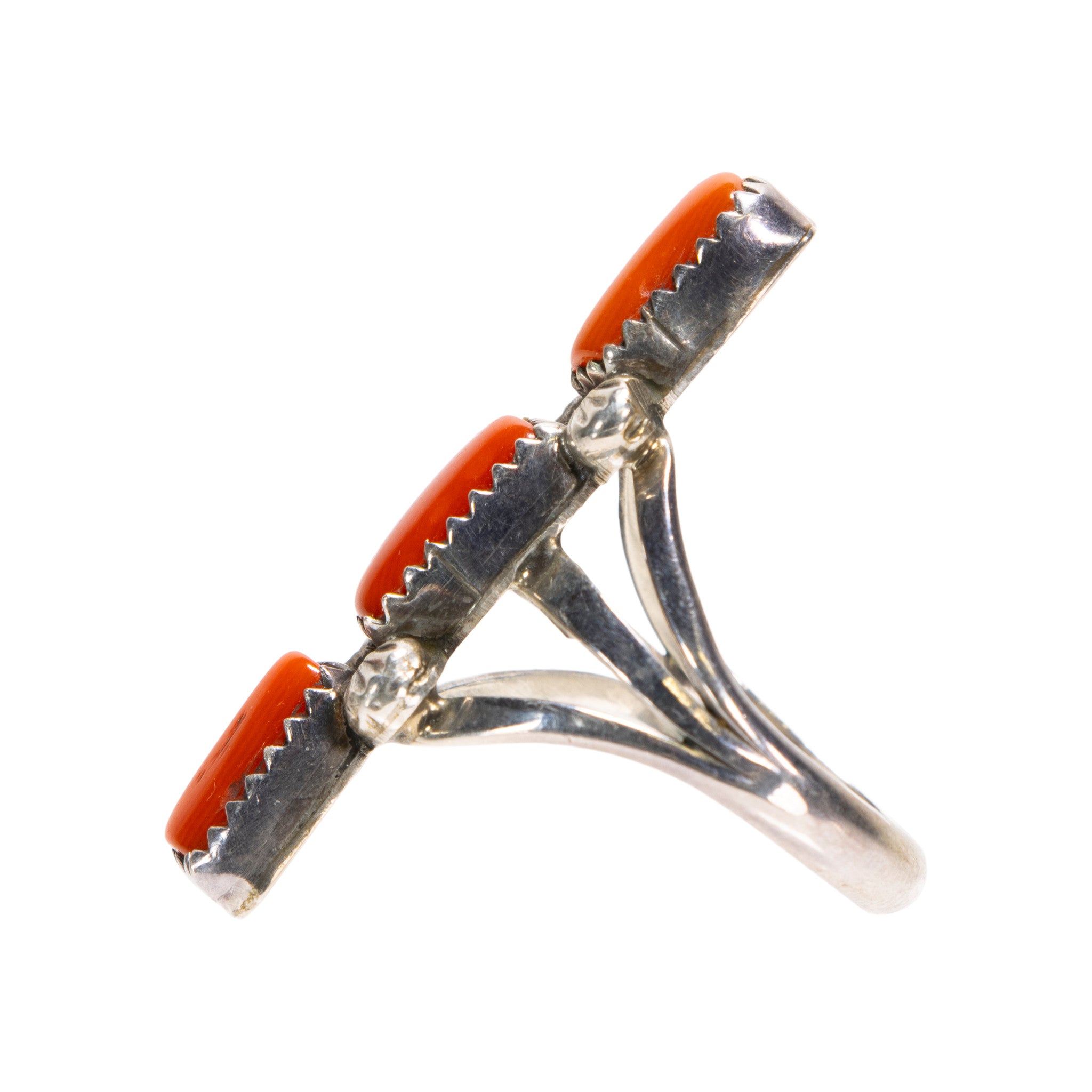 Chippewa Coral and Sterling Ring