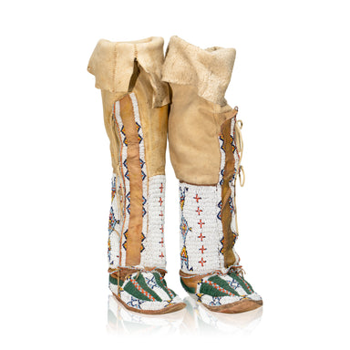 Sioux Hightop Moccasins, Native, Garment, Moccasins