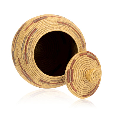 Eskimo Lidded Basket, Native, Basketry, Vertical