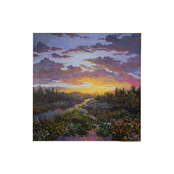 Floral Sunset by Thomas deDecker, Fine Art, Painting, Landscape