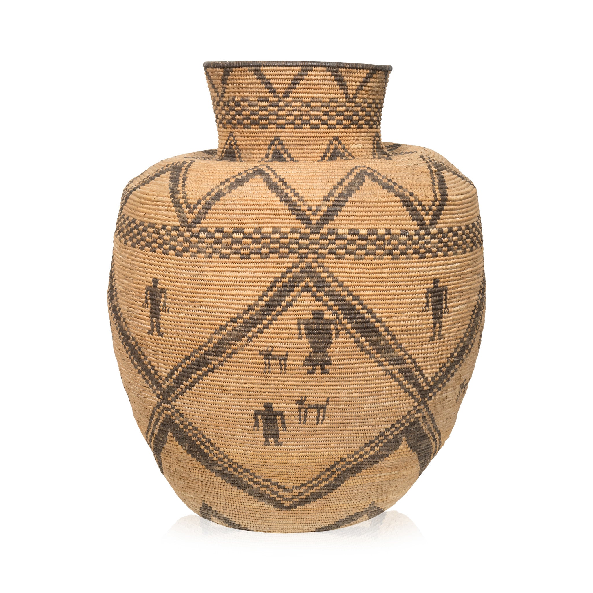 Apache Figural Basketry Olla, Native, Basketry, Vertical