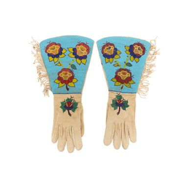 Blackfeet Beaded Gauntlets, Native, Garment, Gauntlets