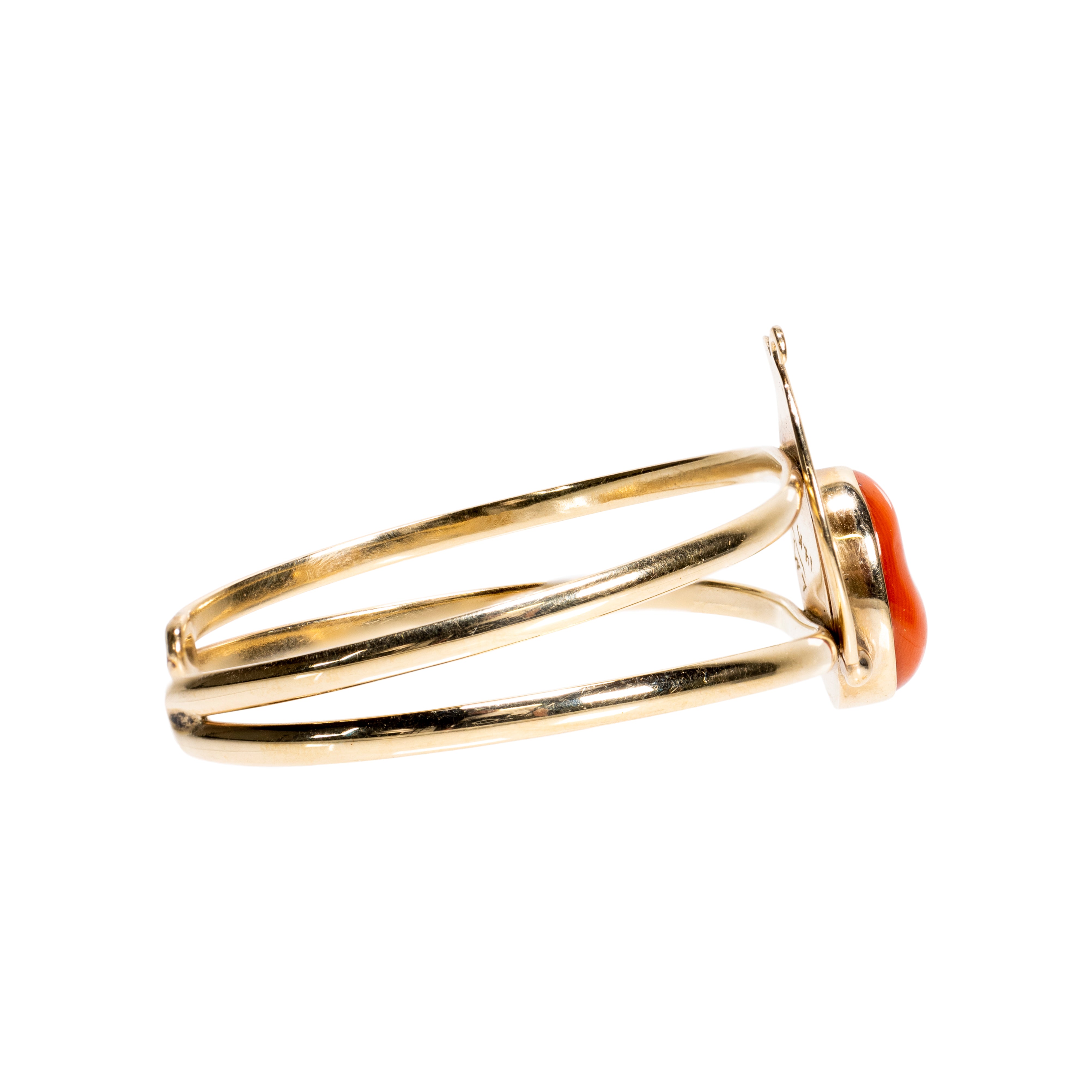 Zuni Coral and 14kt Gold Set