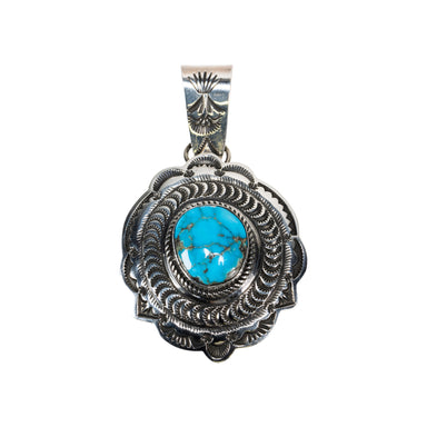 Navajo Morenci Turquoise Pendant, Jewelry, Necklace, Native