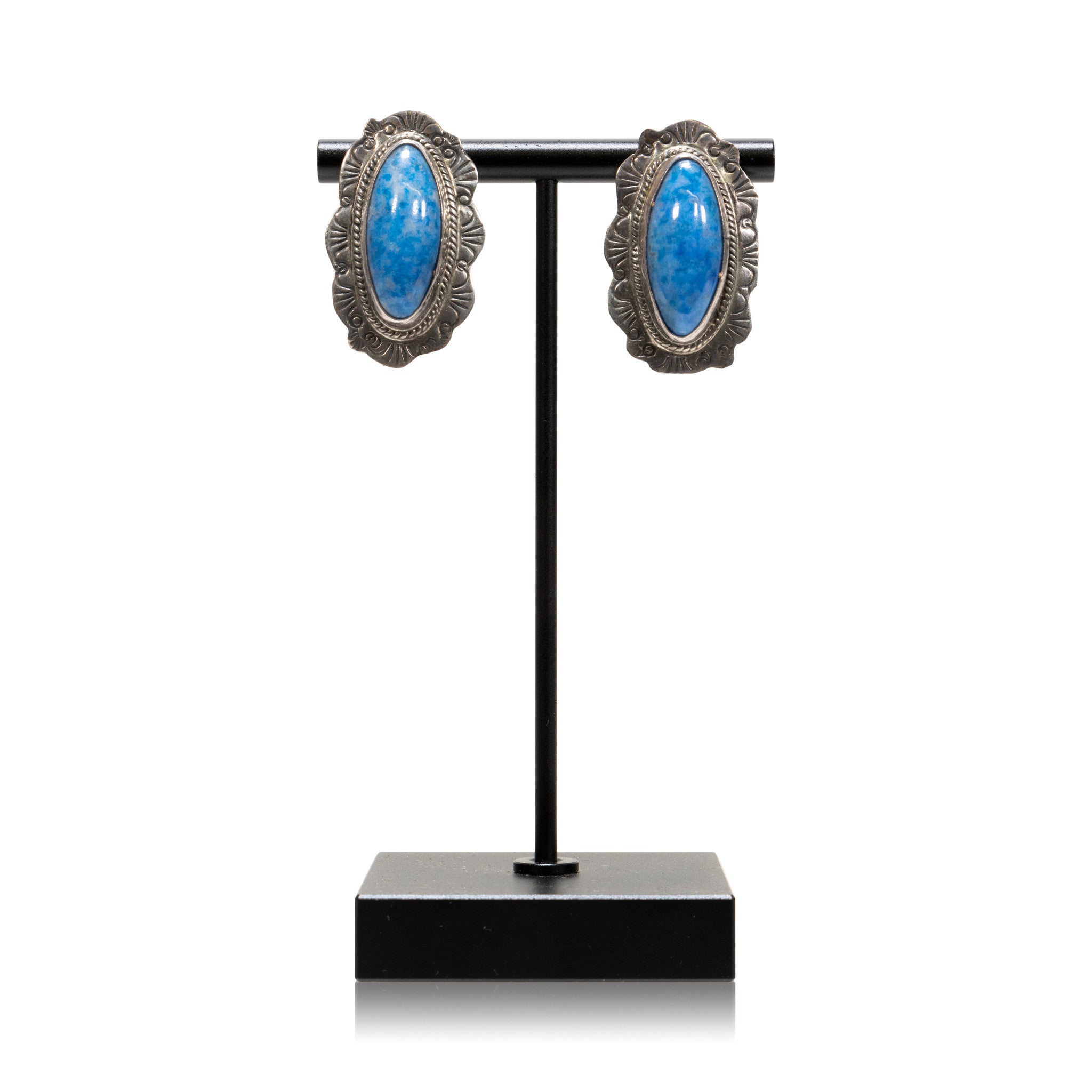 Navajo Blue Jean Lapis Earrings, Jewelry, Earrings, Native