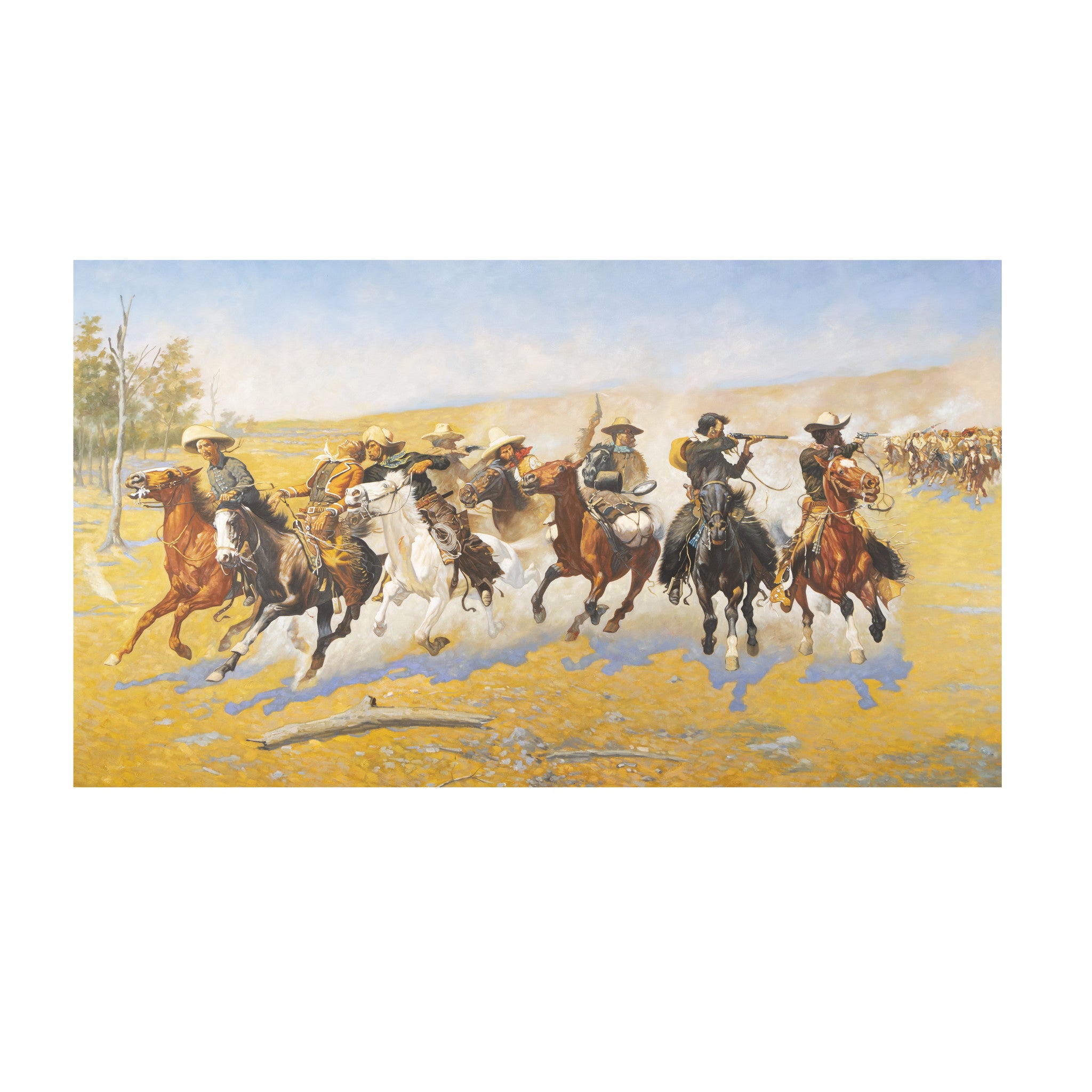 A Dash for the TImber After Frederic Remington, Fine Art, Painting, Western