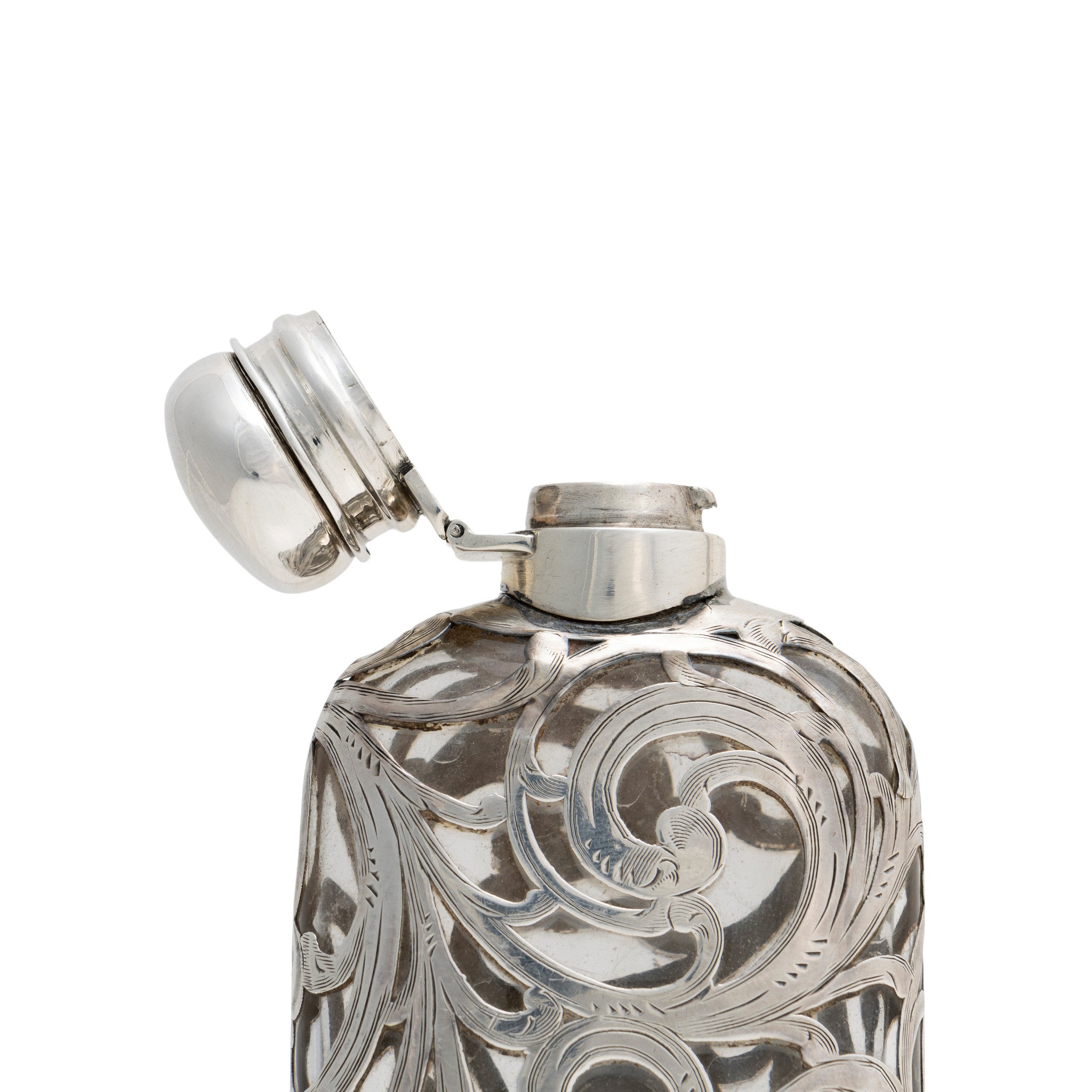 American Silver Overlay Flask