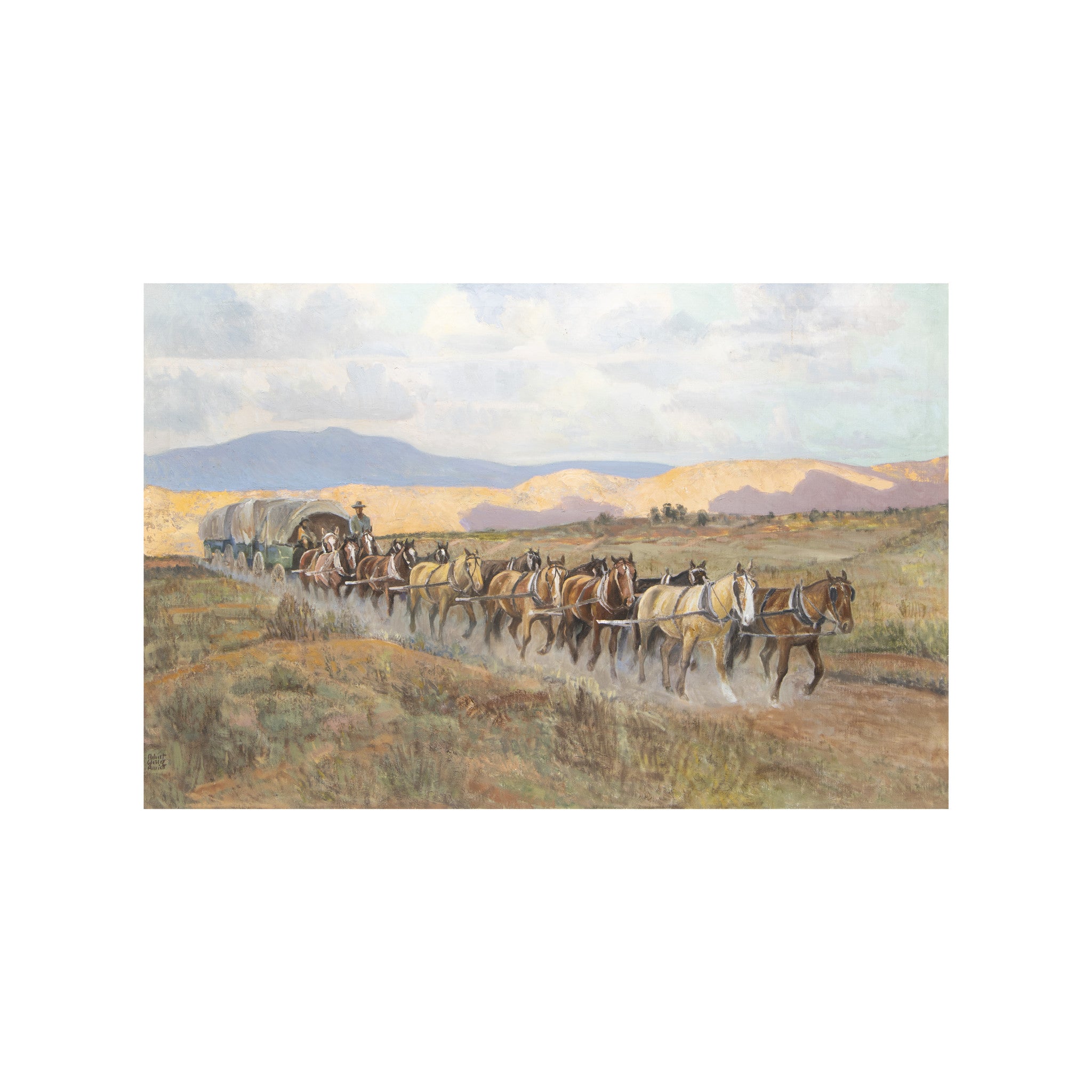Wagon Train by Robert Wesley Amick, Fine Art, Painting, Western
