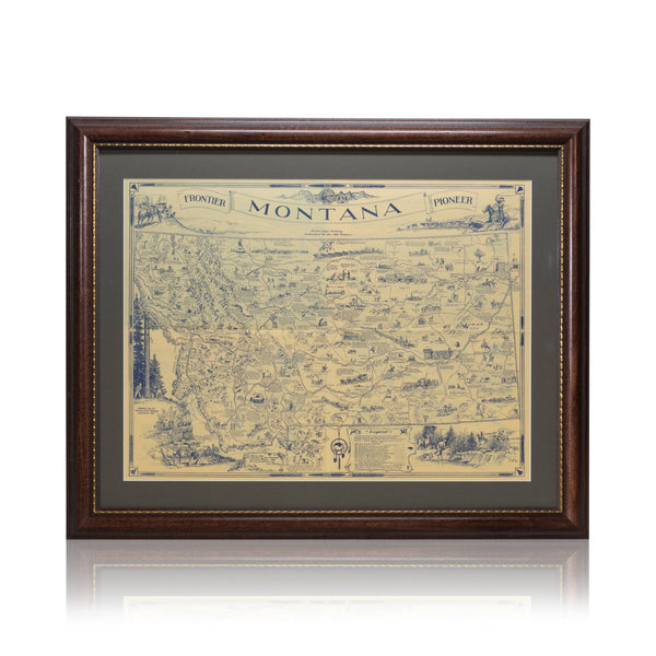 Map of Montana; Irvin "Shorty" Shope 1937, Furnishings, Decor, Map