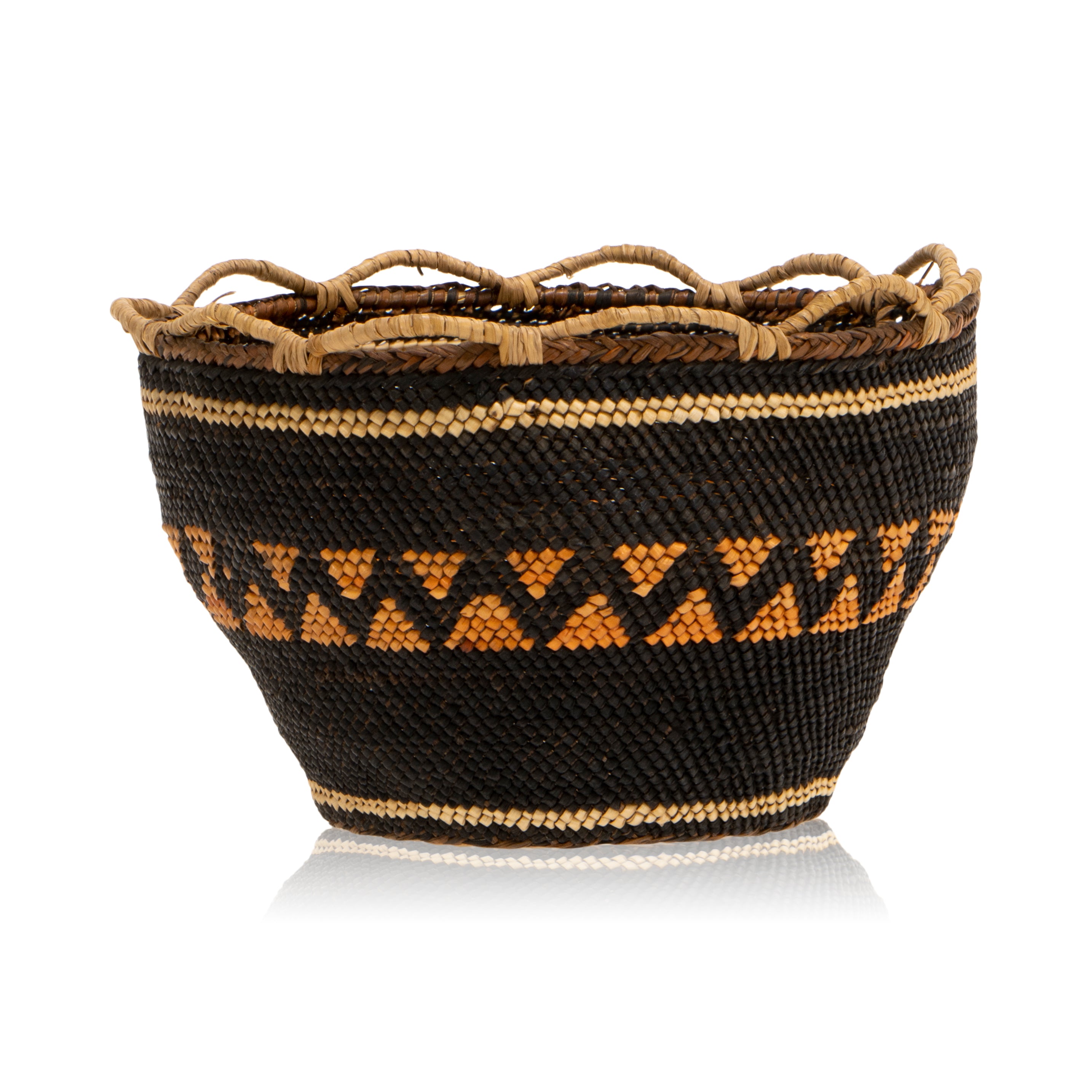 Nootka Negative Basket, Native, Basketry, Vertical