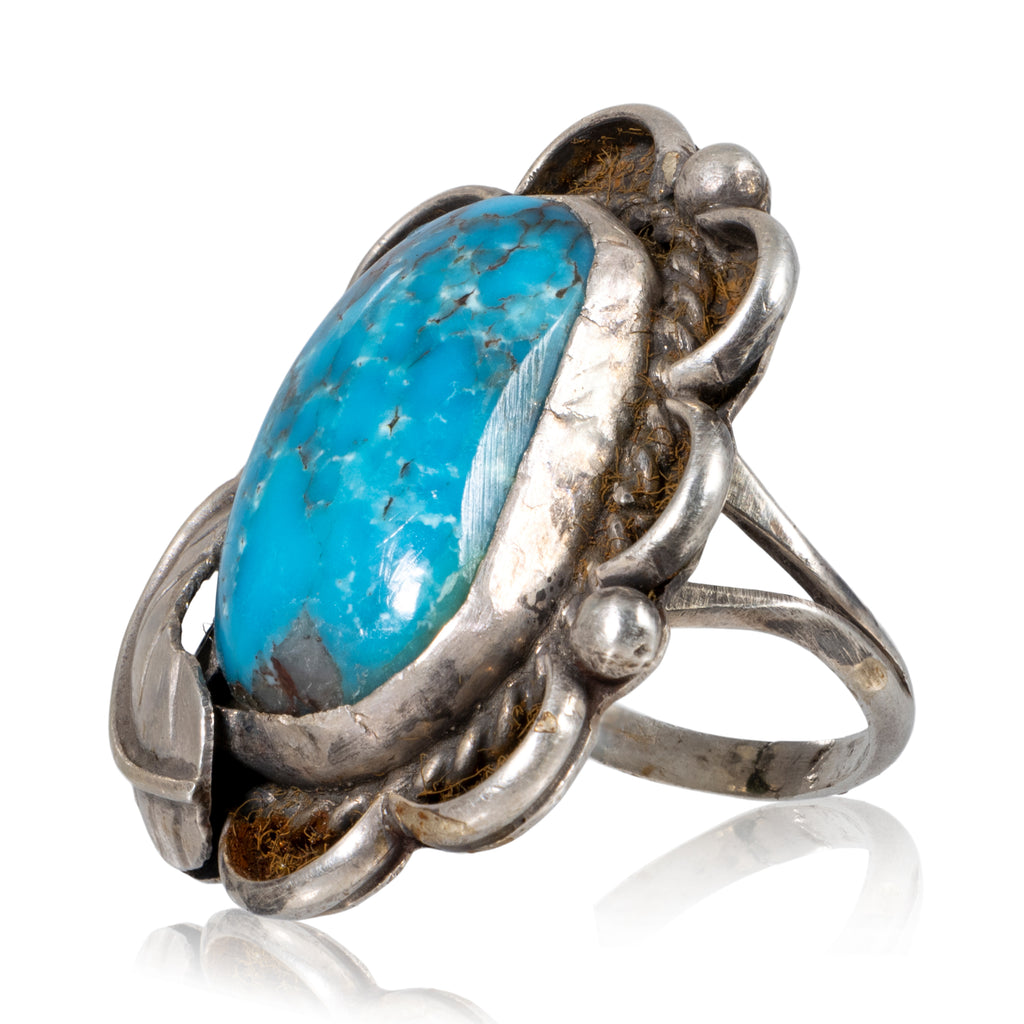 Old Native American shops Navajo Turquoise Silver Ring