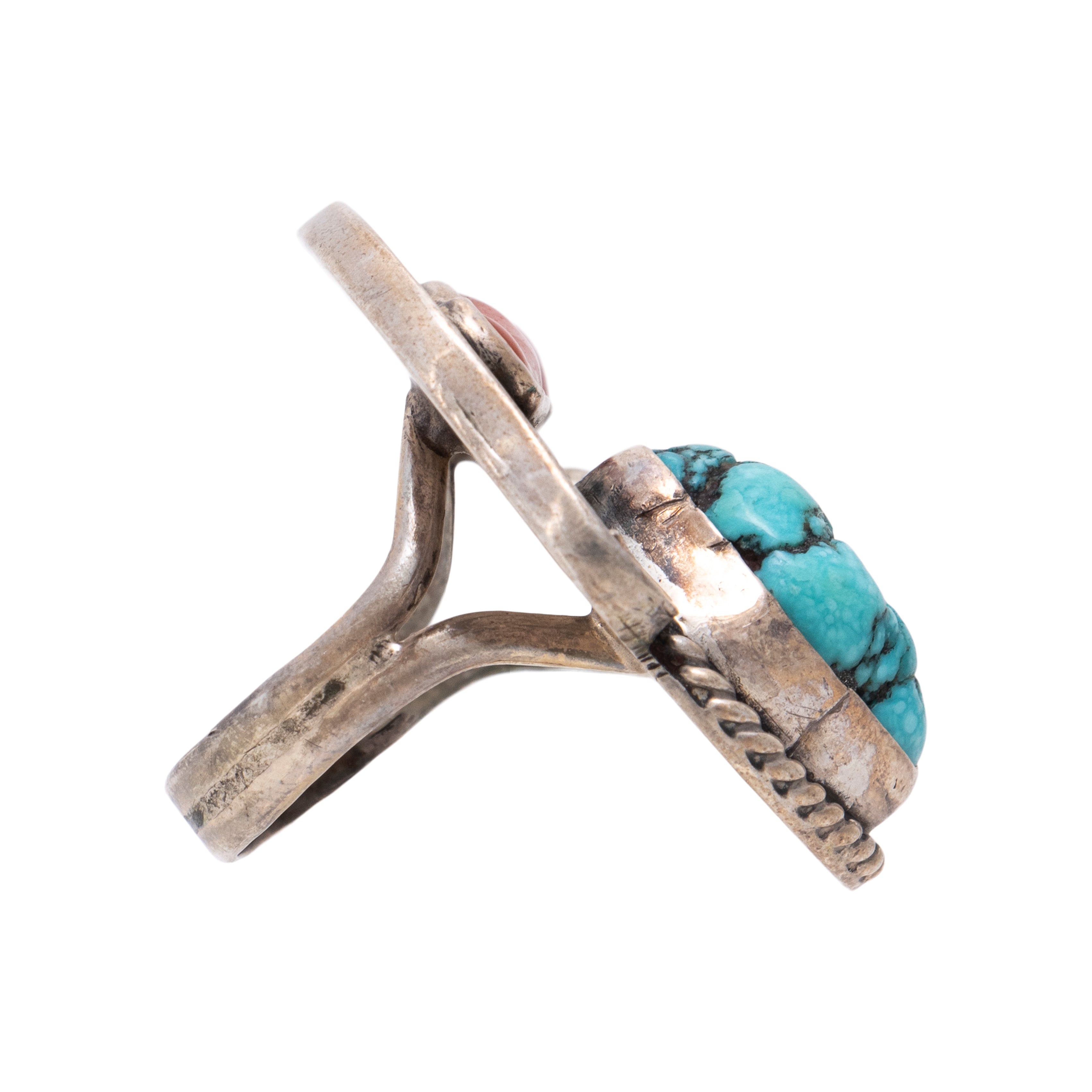 Navajo Coral and Turquoise Ring