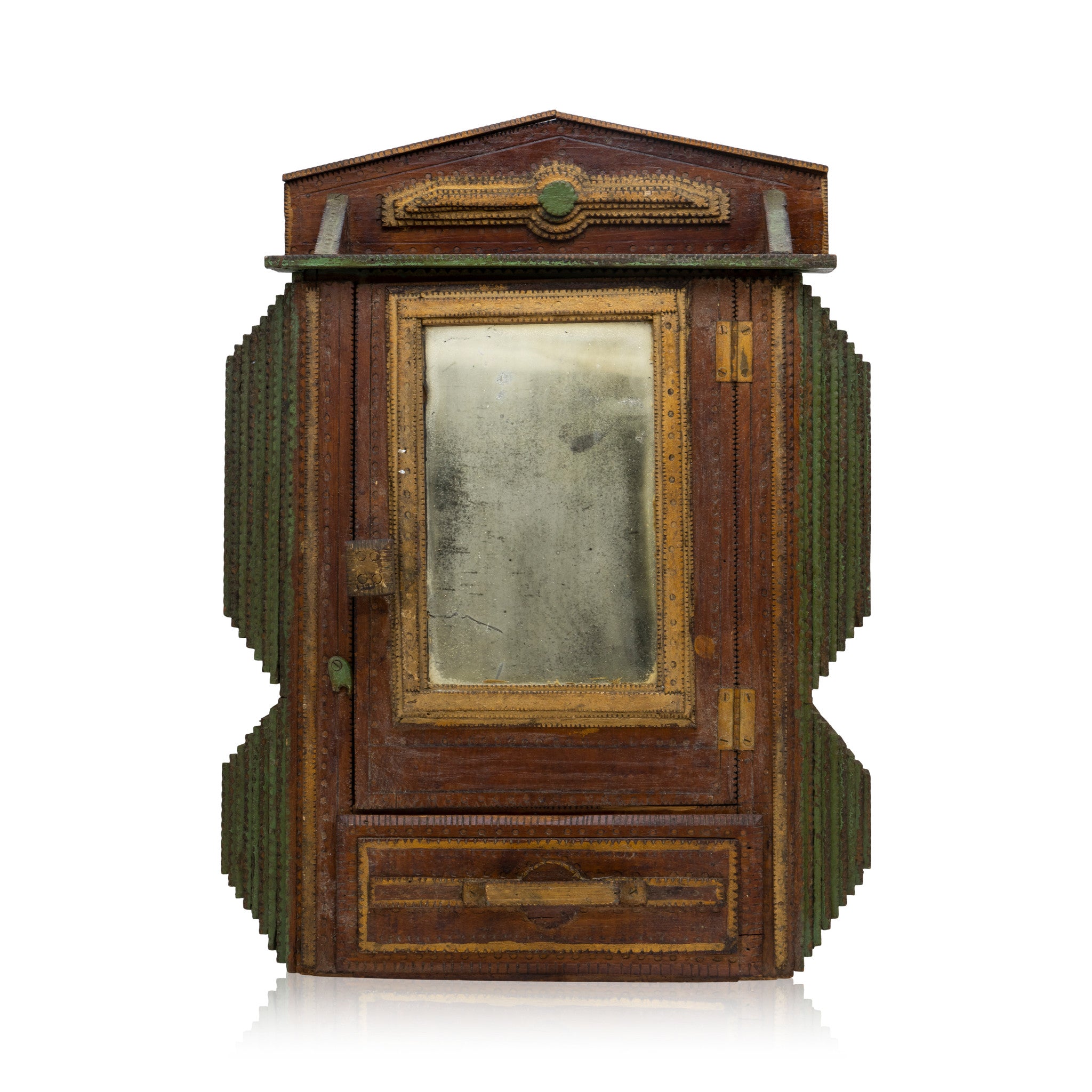 Tramp Art Medicine Cabinet, Furnishings, Decor, Tramp Art
