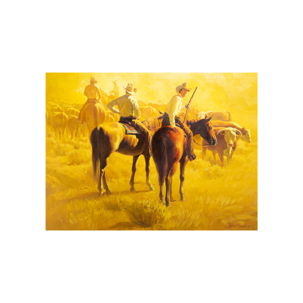 "Roundup Cattle" by John Leone, Fine Art, Painting, Western