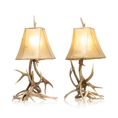 Matched Pair Whitetail Antler Table Lamps, Furnishings, Lighting, Table Lamp