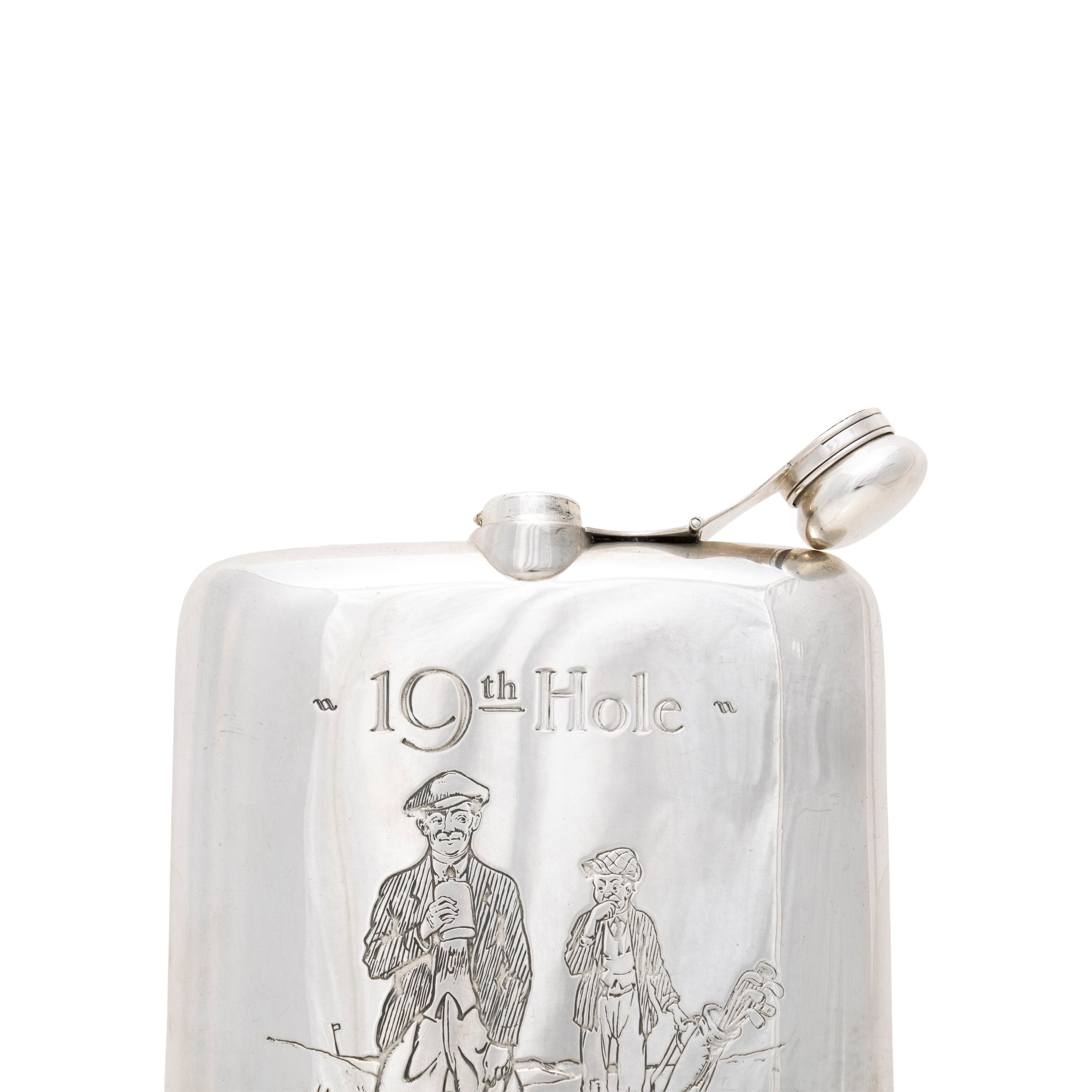 Golf Theme Sterling Flask