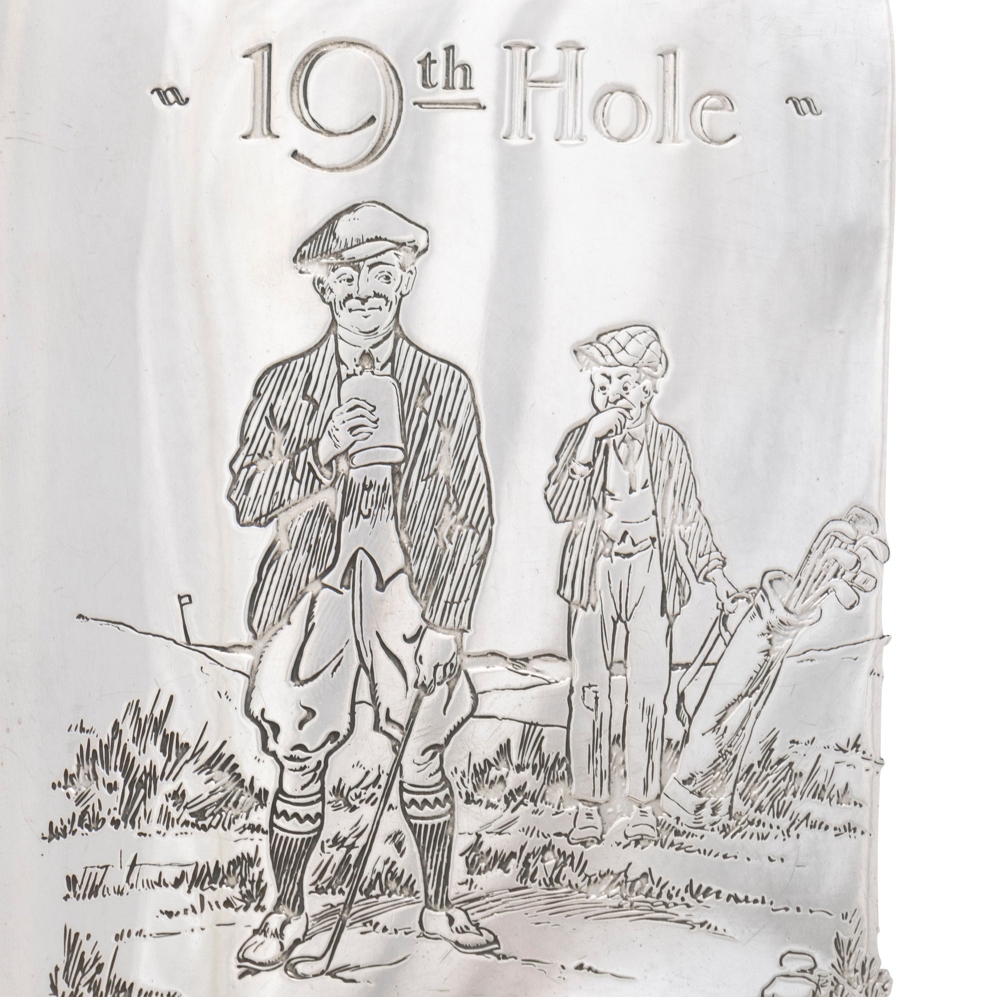 Golf Theme Sterling Flask