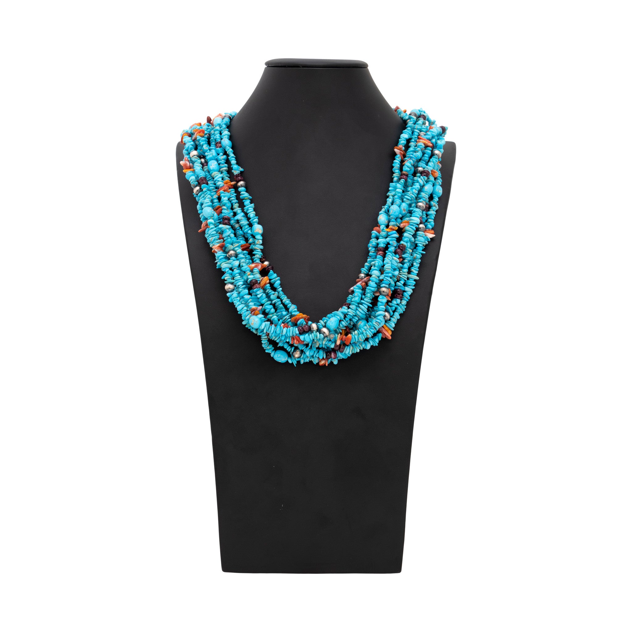 Navajo 10 Strand Turquoise Beaded Necklace