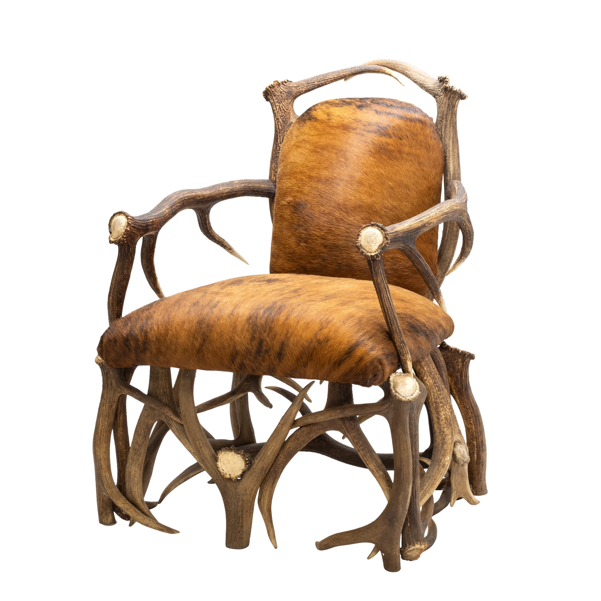 Elk Antler Chair and Ottoman