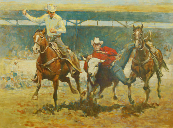 Getting Down by Ron Crooks, Fine Art, Painting, Western