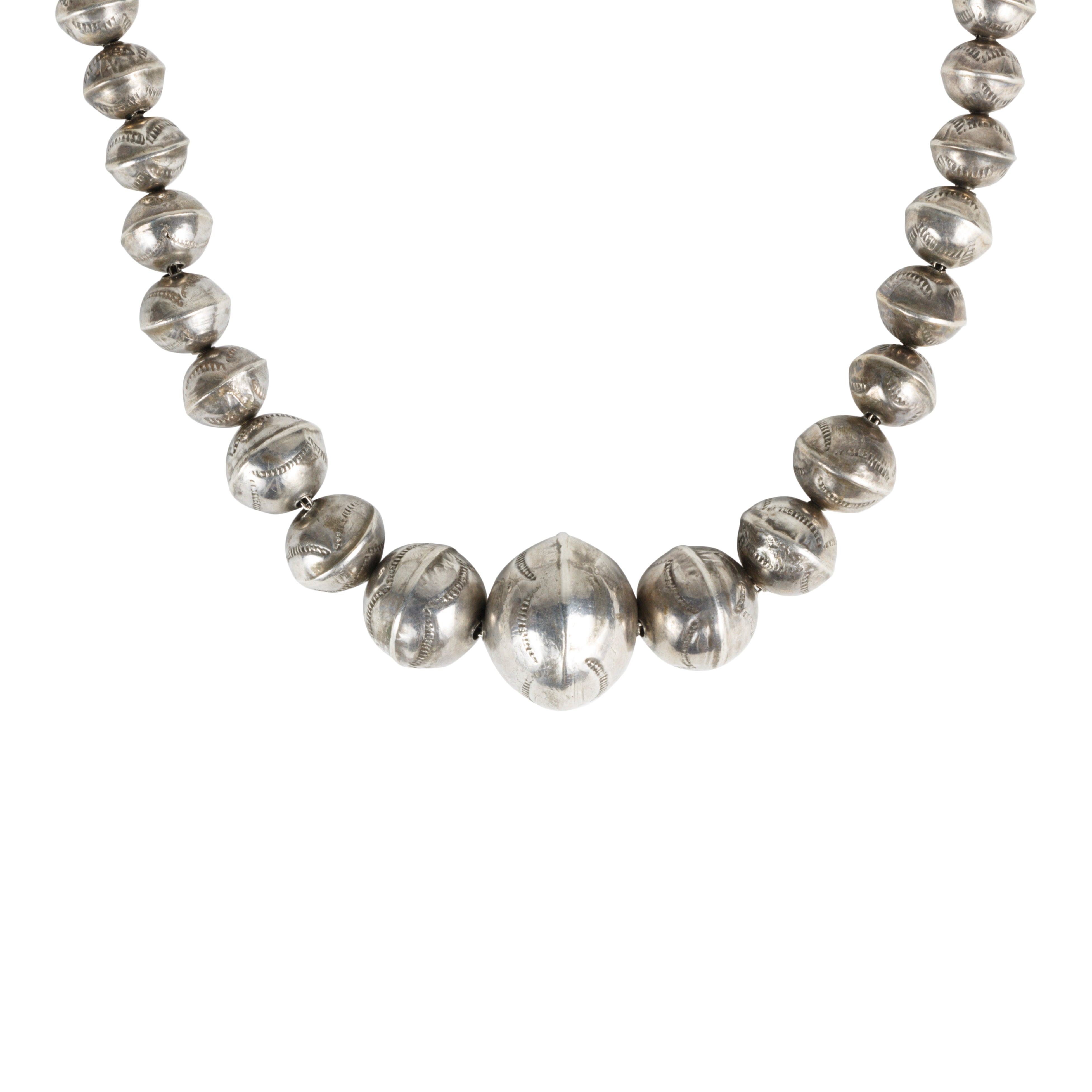 Graduated Sterling Bead Necklace