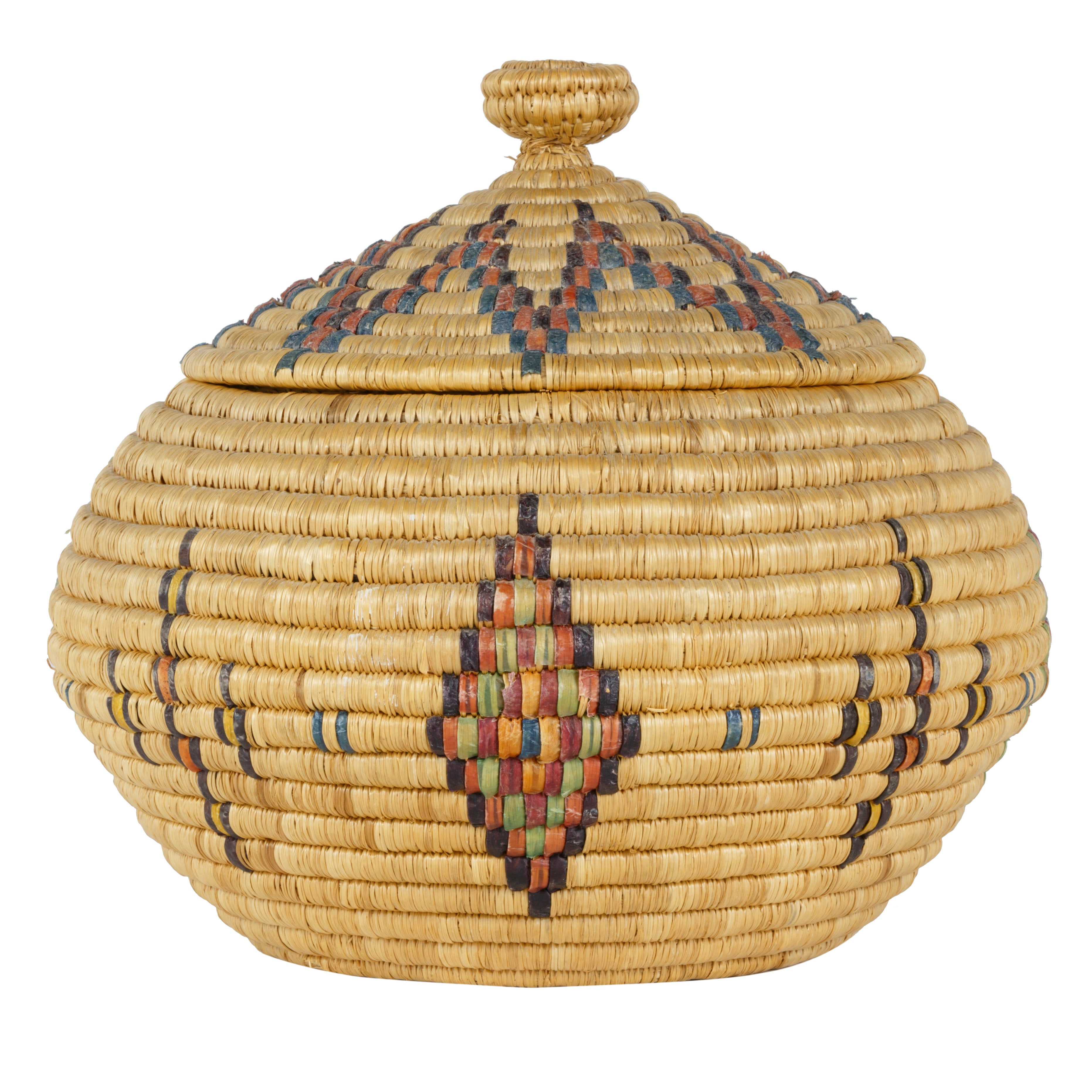 Alaskan Eskimo Basket, Native, Basketry, Vertical