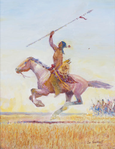 Leading the Charge by Jim Carkhuff, Fine Art, Painting, Native American